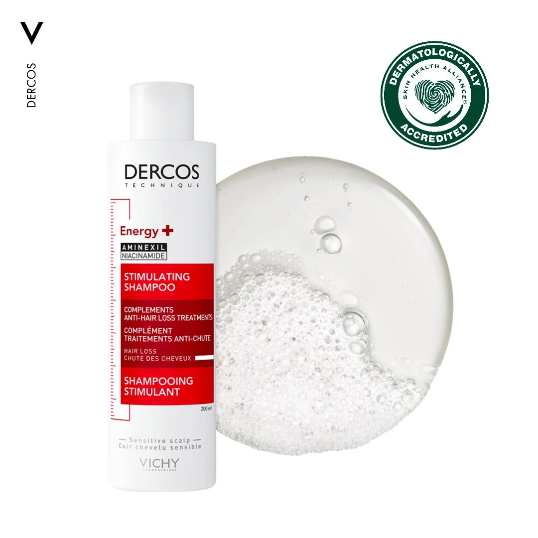 Vichy Dercos Energy+ Anti-Hair Loss Shampoo For Weak Hair And Sensitive Scalps 200ml 4 Vichy Dercos Energy+ Anti-Hair Loss Shampoo For Weak Hair And Sensitive Scalps 200ml - Image 2