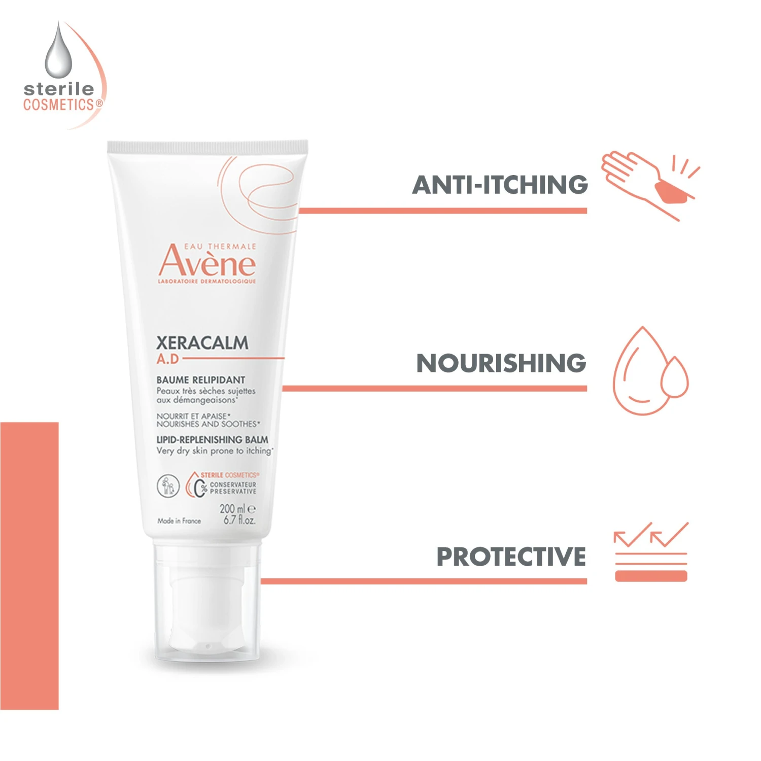 Avène XeraCalm A.D. Lipid-Replenishing Balm Moisturiser For Dry, Itchy Skin 200ml 5 Avène XeraCalm A.D. Lipid-Replenishing Balm Moisturiser For Dry, Itchy Skin 200ml - Image 3