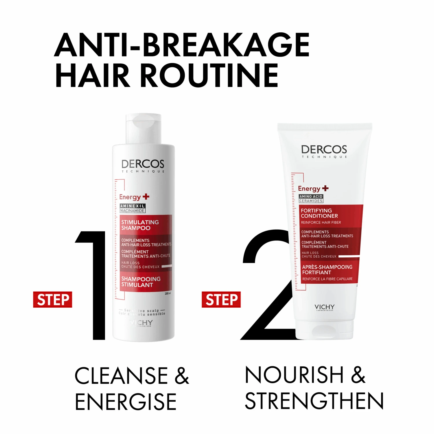Vichy Dercos Energy+ Fortifying Amino Acid & Ceramide Conditioner For Hair Loss & Thinning Due To Breakage 200ml 8 Vichy Dercos Energy+ Fortifying Amino Acid & Ceramide Conditioner For Hair Loss & Thinning Due To Breakage 200ml - Image 6