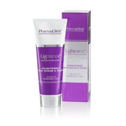 PharmaClinix Brightening Lightenex Face Scrub & Wash 250ml -Cosmetics Store Brightening Scrub Box 768x768 1
