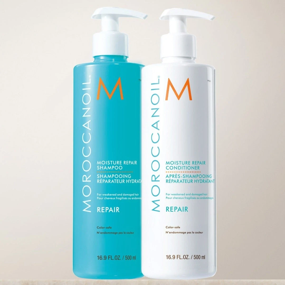 Moroccanoil Moisture Repair Shampoo & Conditioner 500ml Twinpack 4 Moroccanoil Moisture Repair Shampoo & Conditioner 500ml Twinpack - Image 2