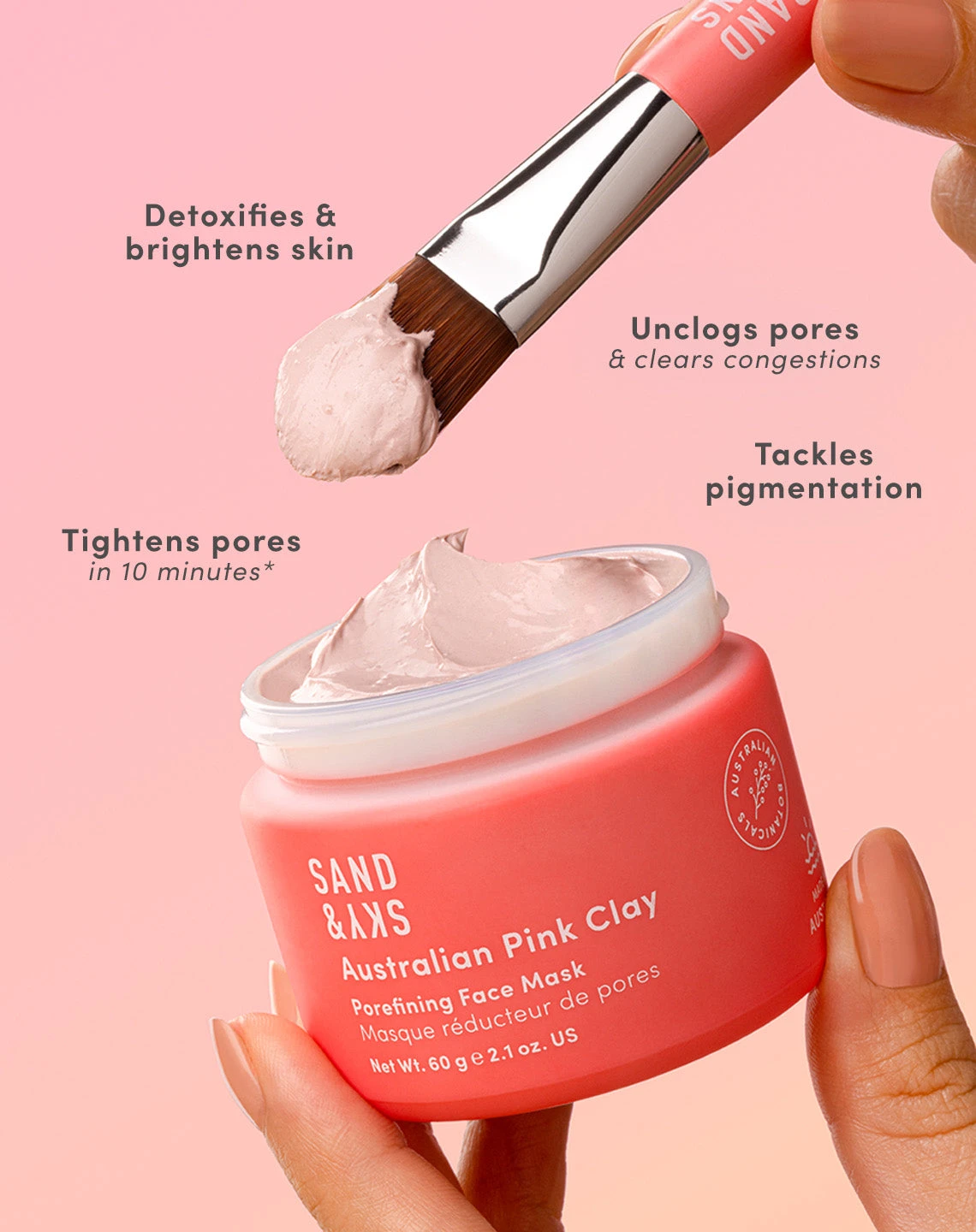 Sand & Sky Australian Pink Clay Porefining Face Mask 6 Sand & Sky Australian Pink Clay Porefining Face Mask - Image 4