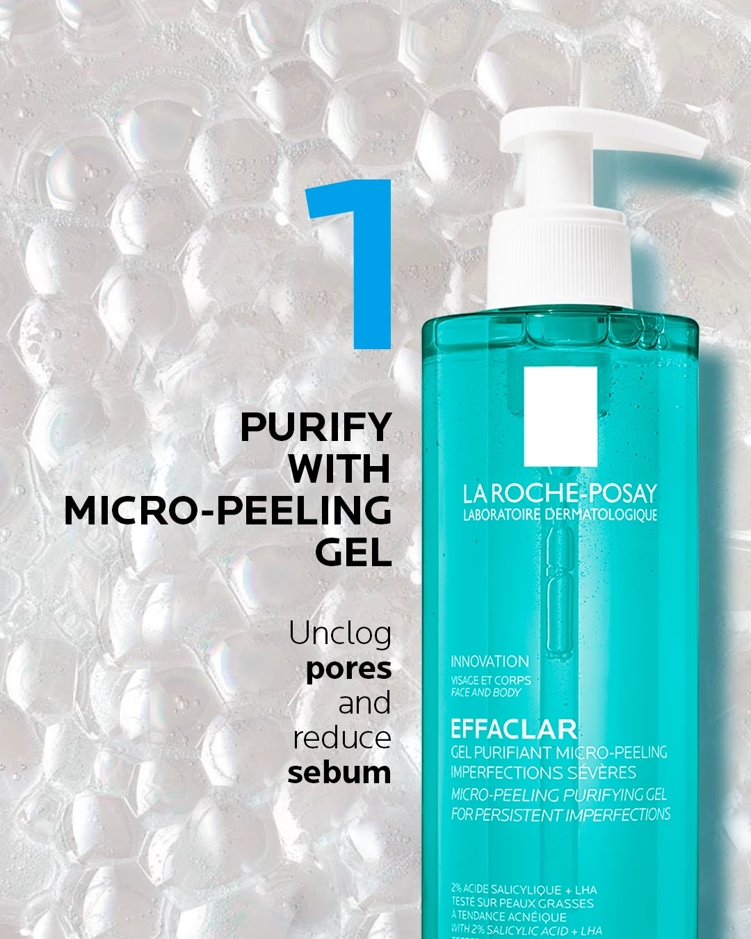 La Roche-Posay Effaclar Deep Purifying Micro-Peeling Gel 400ml 7 La Roche-Posay Effaclar Deep Purifying Micro-Peeling Gel 400ml - Image 5