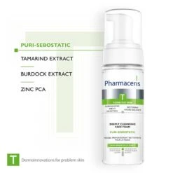 Pharmaceris T - Puri-Sebostatic Cleansing Foam -Cosmetics Store pharmaceris t puri sebostatic cleansing foam 150ml 2 1679666067